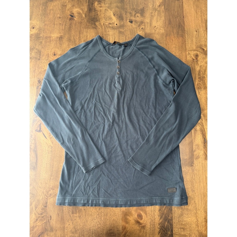 EUC‎ Mens Outpost makers henley blue 100% cotton long sleeve size M
